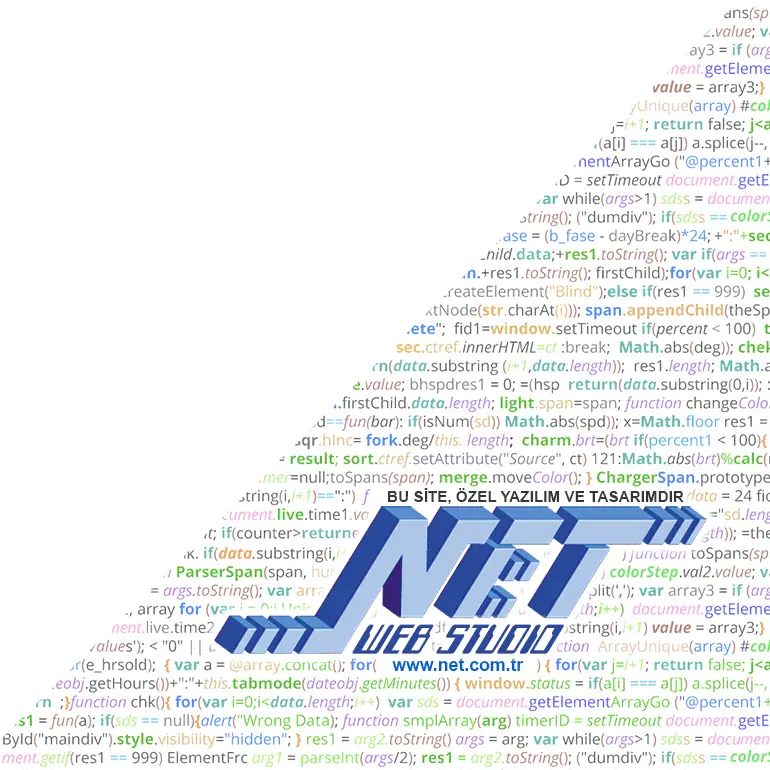 Tüm altyapı NET GRUP tarafından yazılmıştır. Telif yasası gereği kopyalanamaz ve başkaları ile paylaşılamaz. netweb